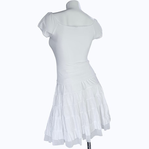 Oasis white eyelet +ribbon puff sleeve crop top - Picture 10 of 12